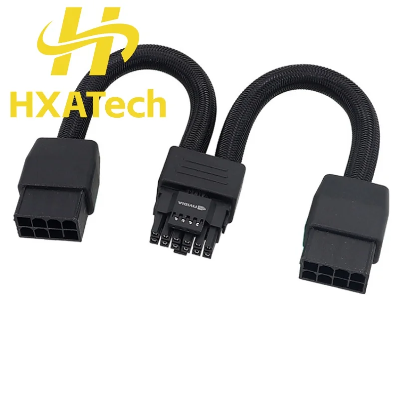 HXATech- 14AWG wire 2x 8Pin to 16Pin GPU Card Adapter Cable for RTX3090Ti 4070Ti 4080 4090 Graphics Card GPU