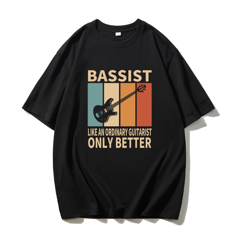 

BASSIST: The Bassist Is Like A Guitarist, Music, Short-sleeved T-shirt, Rock Band, Hip-hop, Pure Cotton Short-sleeved Shirt, Men