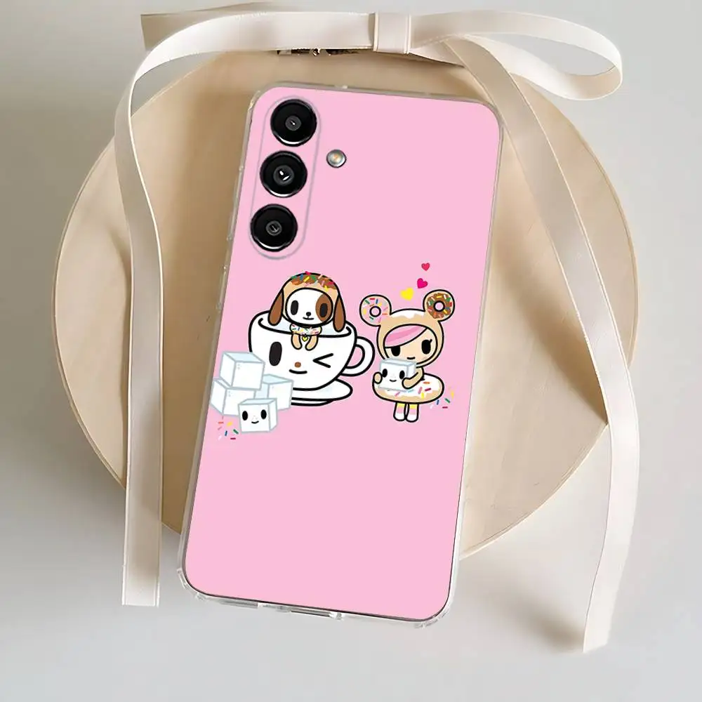 Capa de telefone japonesa t-tokidokis para samsung s24,30,21,22,23,20 fe,lite, pius, ultra,5g, nota, 9,10 capa transparente