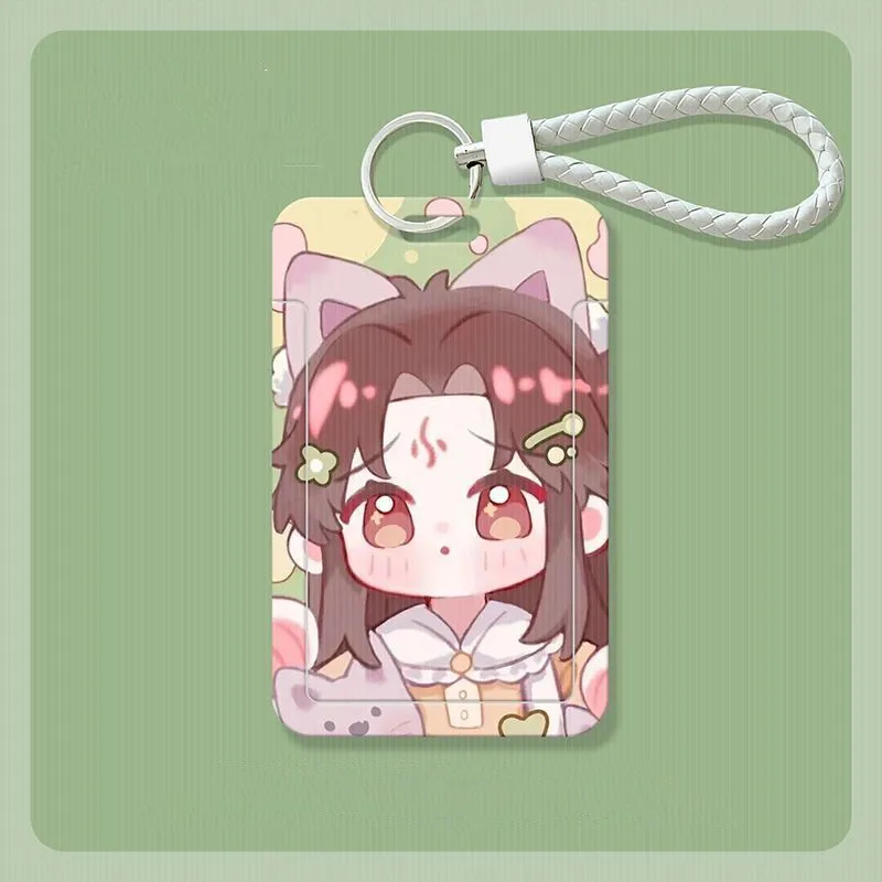 Scum Villain Self Saving System Keychain Anime Card Cover Shen Qingqiu Luo Binghe Cosplay Key Ring Lanyard Bus Card Set Pendant