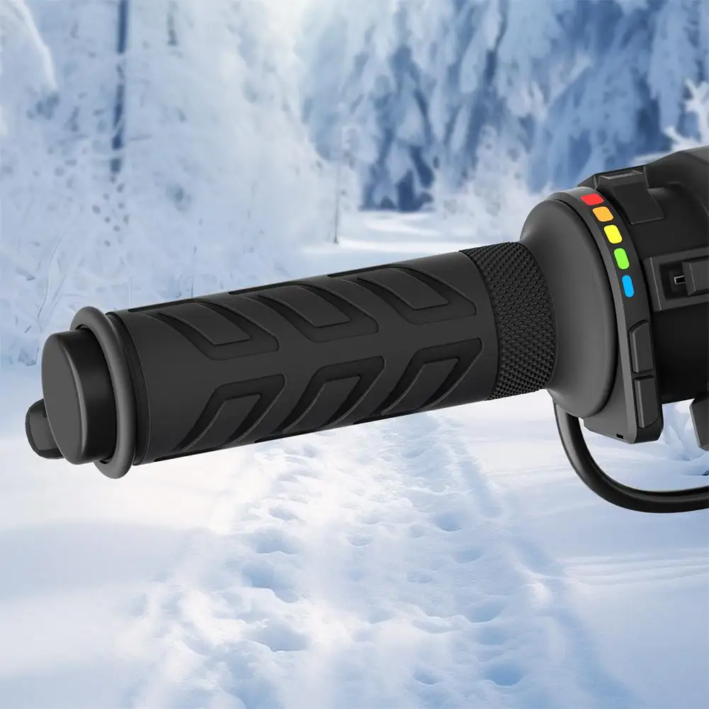 NEW Universal Motorcycle Electric Bike Heated Grips 5 Installation Adjustment Function Easy Memory Overheat Level I9N5