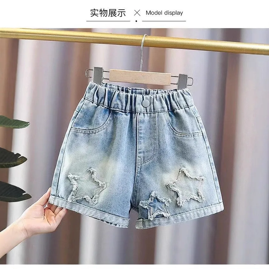 Summer Popular Ripped Denim Shorts for Older Girls, Versatile Washed Slimming Hot Pants, American Distressed Hot Pants