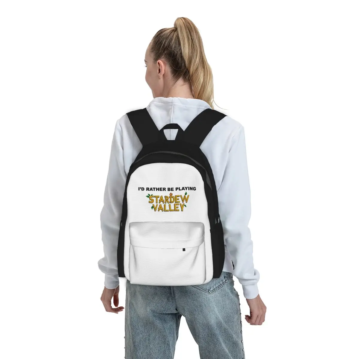 I'd Rather Be Playing Stardew Valley Backpack Boys Girls BookBag Kids School Bag Laptop Shoulder Bags for Men Women