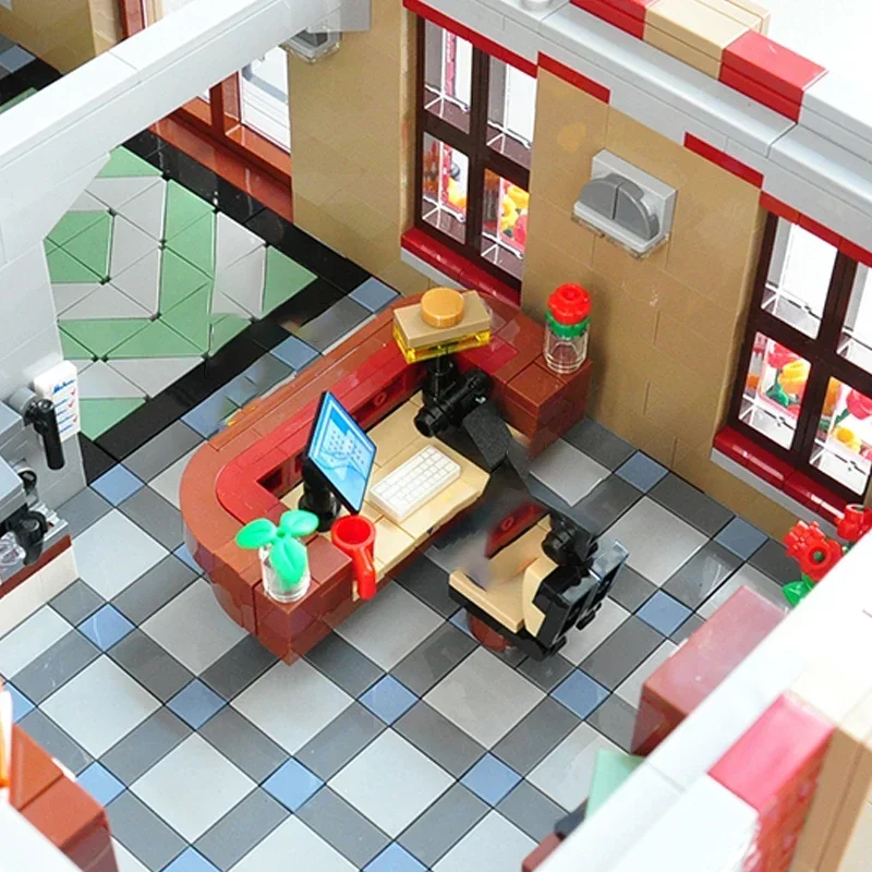 City Street View-modelo Moc, ladrillos de construcción, tecnología de rascacielos grande, bloques modulares, regalos, juguetes de Navidad, conjuntos DIY de montaje