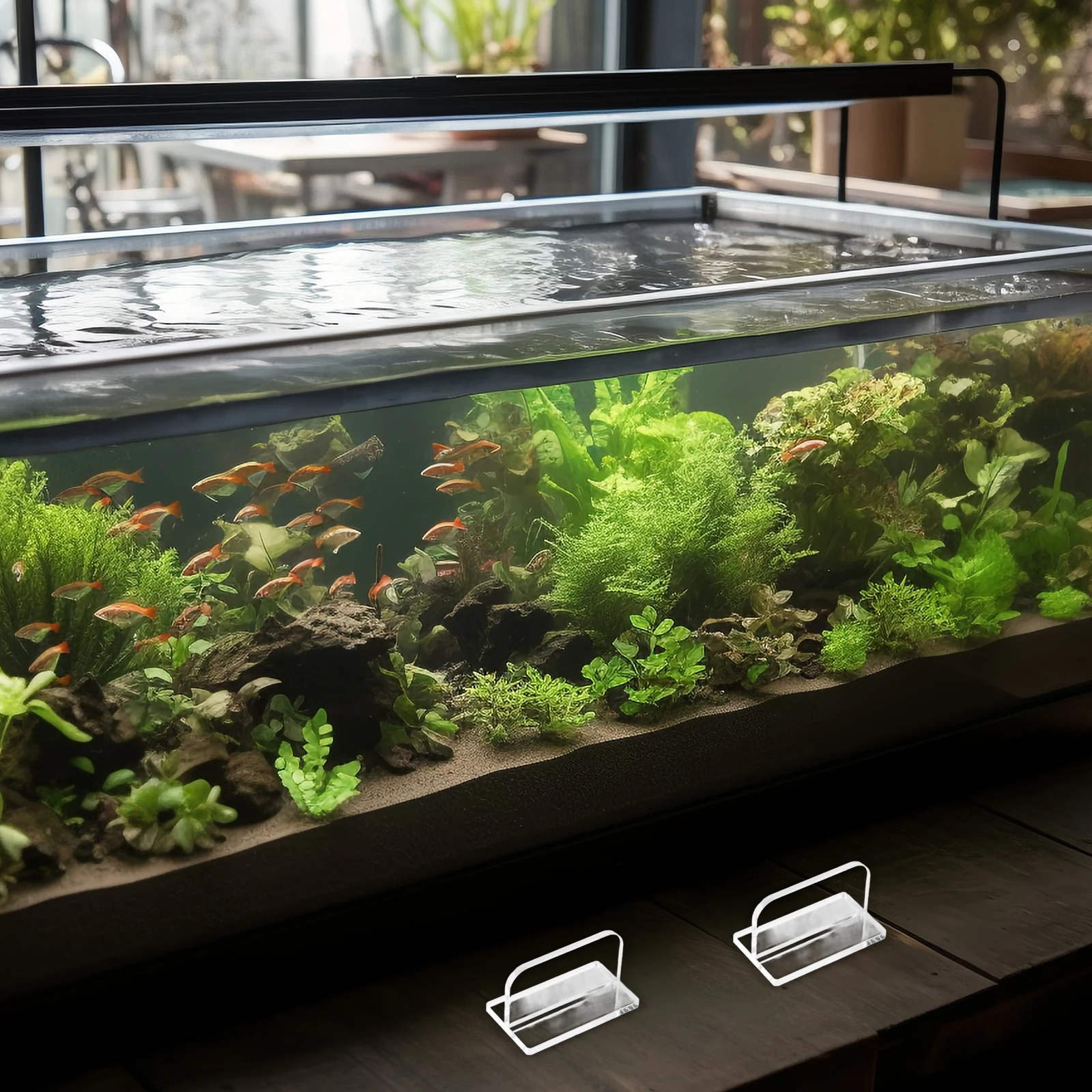 

4pcs Aquarium Lid Acrylic Handle Clear Fish Tank Cover Handles Sturdy Replacement Easy Installation No Drilling No Screws Fish