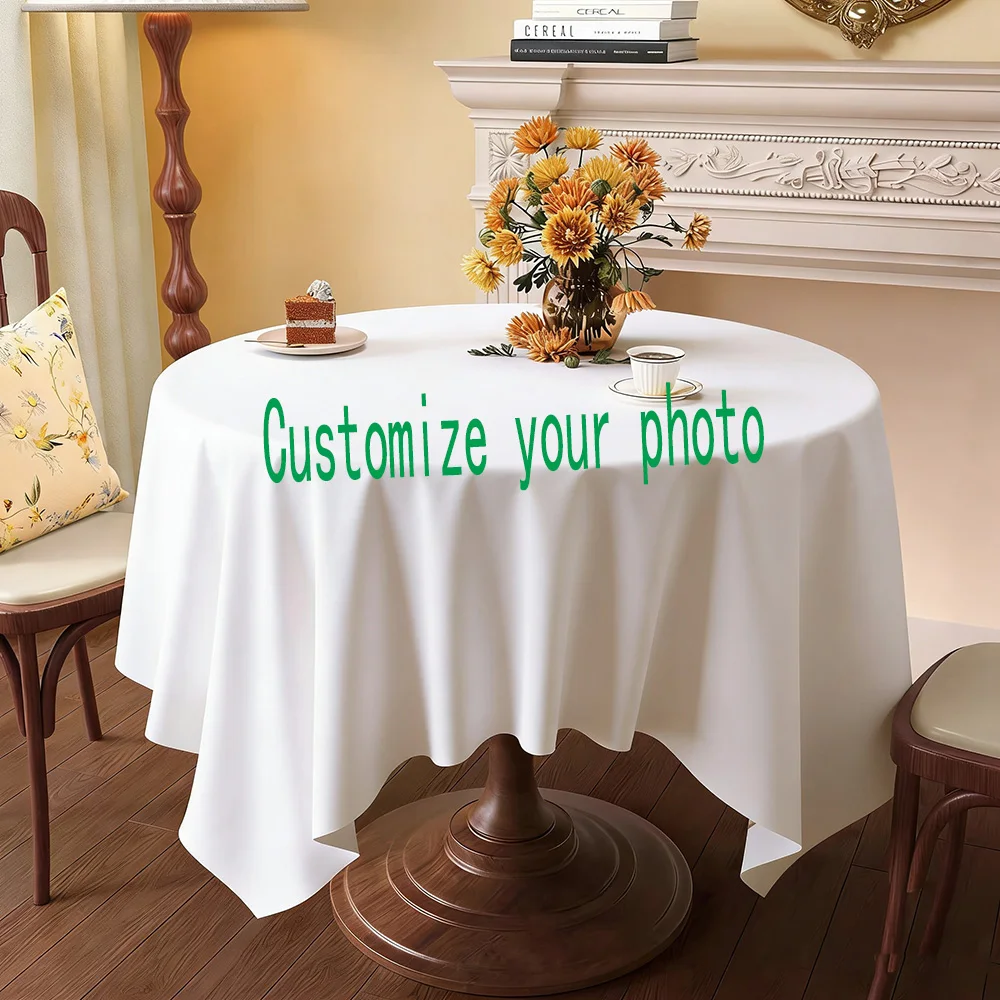 Custom Printed Tablecloth with Personalized Image And Text Unique Pattern Table Cover for Home Dining Party Decor Gift