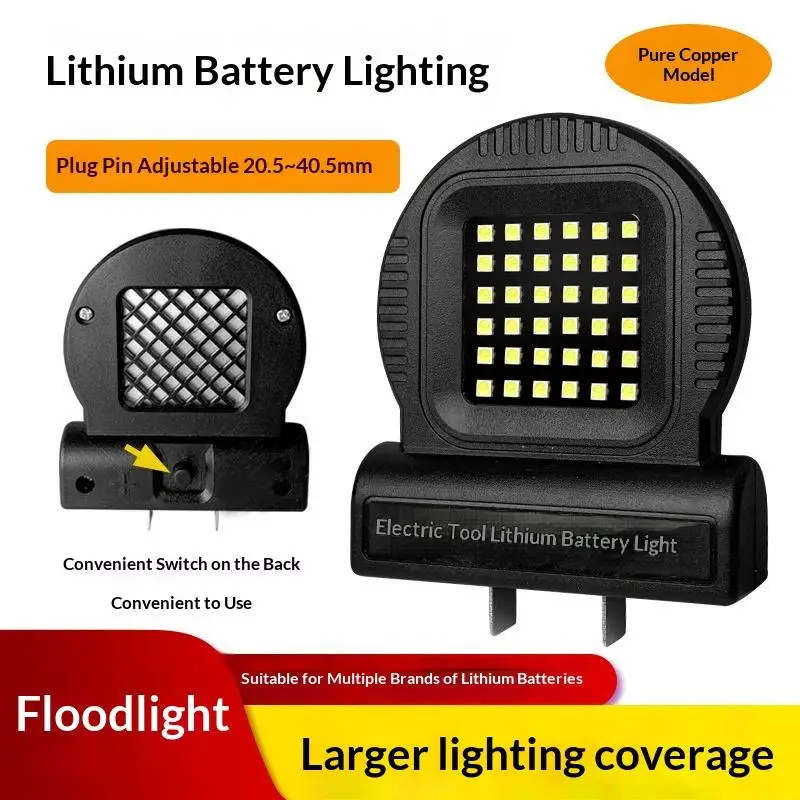 

Universal Portable LED Work Lamp for 18V-21V Li-ion Battery Outdoor Camping Emergency Light Power Tool Accessories 1/2/4 Pcs Set