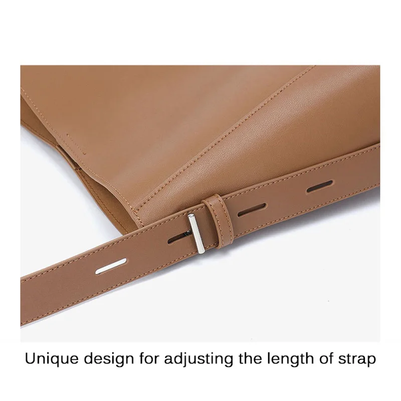 Soft Genuine Leather Shoulder Bags For Women Commuter Bucket Bag With Inner Zipper Pocket First Layer Of Cowhide Crossbody Bag