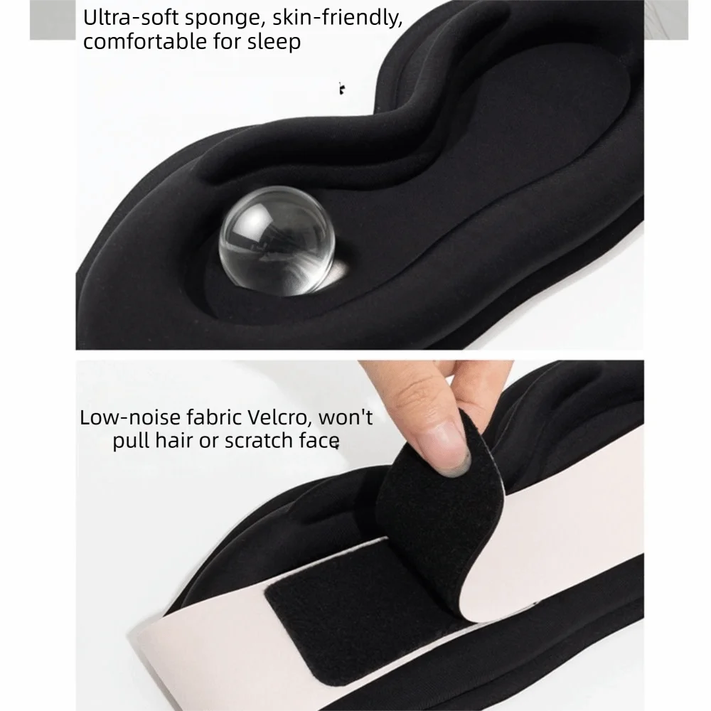 Full-coverage Weighted Eye Mask Breathable Pressure Free 3D Sleep Eye Cover Adjustable Light-blocking Blindfold Eyeshade Men