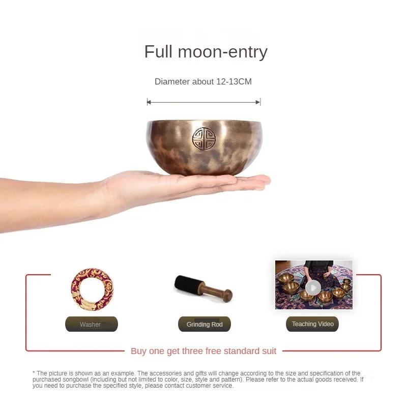 Full Moon Nepal Singing Bowl Handmade Meditation Yoga Tibetan Singing Bowl Massage Sound Healing Therapy Instruments Accessories