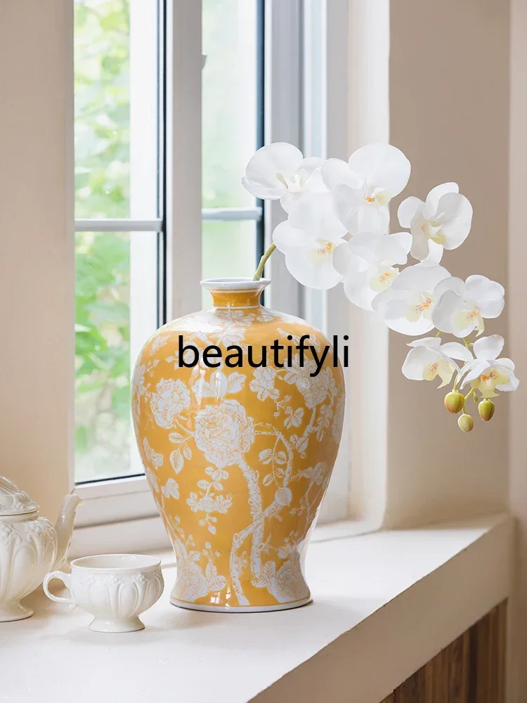 

Chinese vase blue and white porcelain ornament decorative flower arrangement gift underglaze ceramic