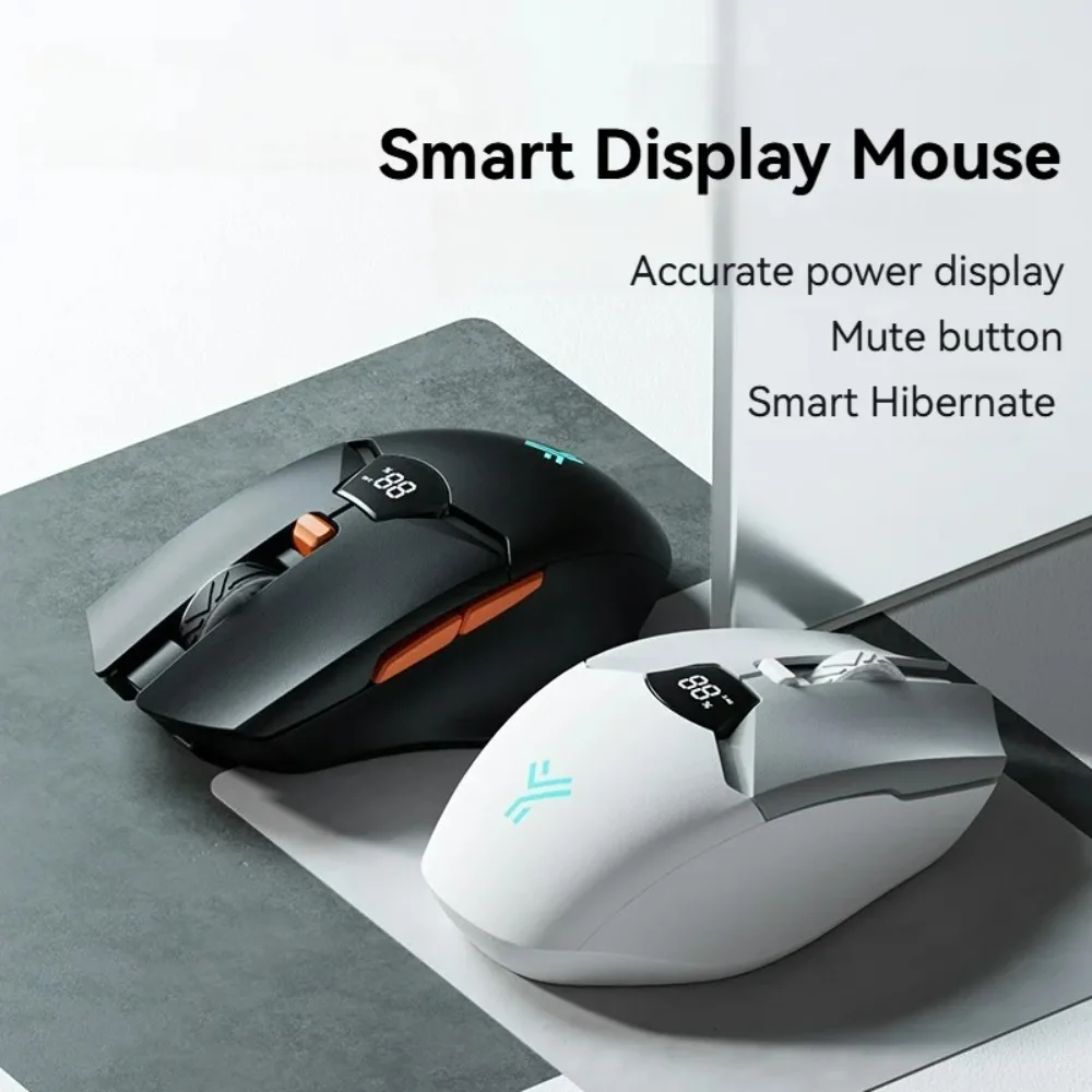 Mouse wireless Bluetooth dual-mode 2.4G con display a LED Mouse silenzioso ricaricabile per giochi da ufficio e computer desktop