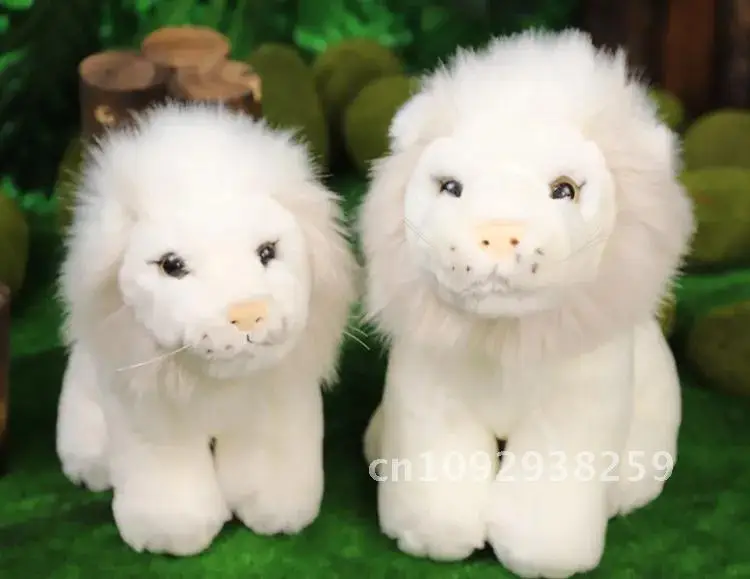 piccolo e carino leone bianco di alta qualità della vita reale bambola giocattolo peluche leone regalo