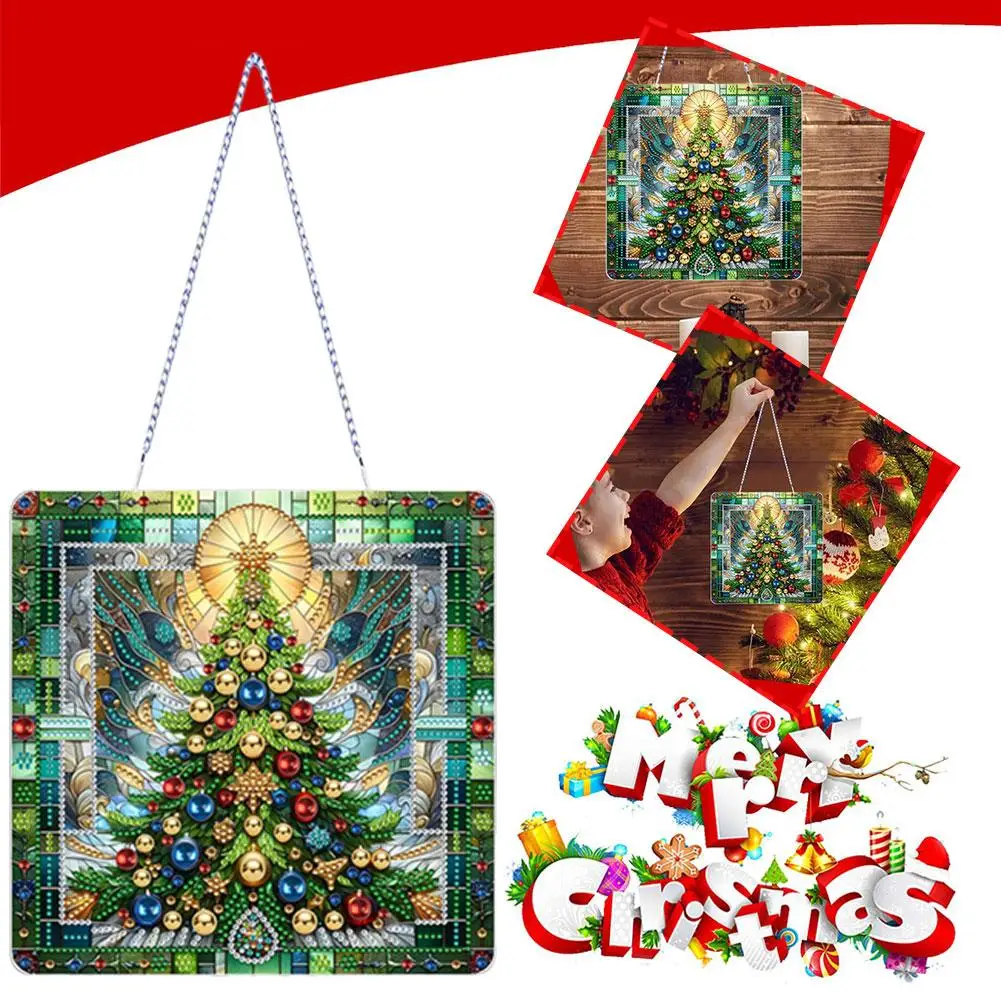 Diy acrílico diamante arte pintura grinalda kits parede especial casa em forma de face ornamento jardim duplo pendurado dang x3j2