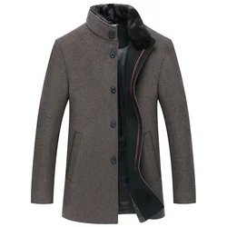 Men Business Casual Woolen Blends Male Winter Cashmere Trench Coats New Man High Quality Warm Overcoats Winter Jackets Size 3XL