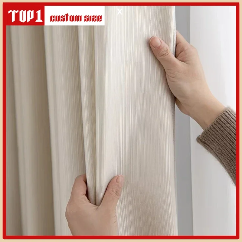 

Japanese Style Curtains For Living Dining Room Bedroom Full High Shading Beige Simple Modern Nordic Curtains