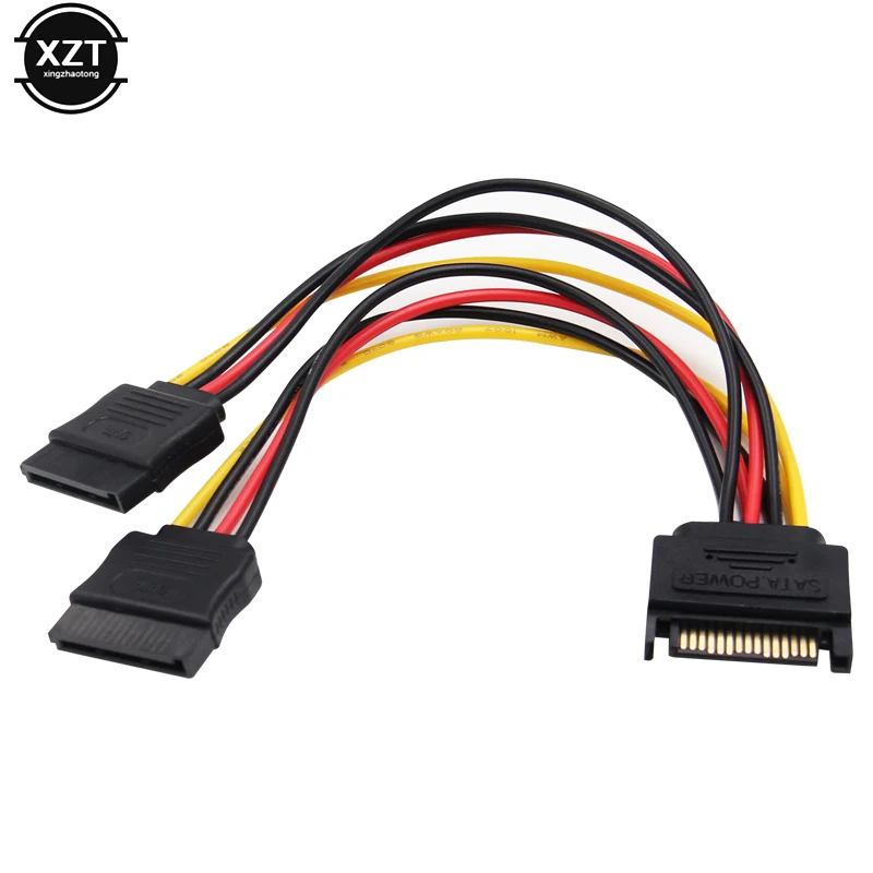 15Pin SATA Male Naar 2 Vrouwelijke 15Pin Power Harde Schijf Splitter Hoogwaardige Connector Netsnoer Geschikt voor Harde Schijf