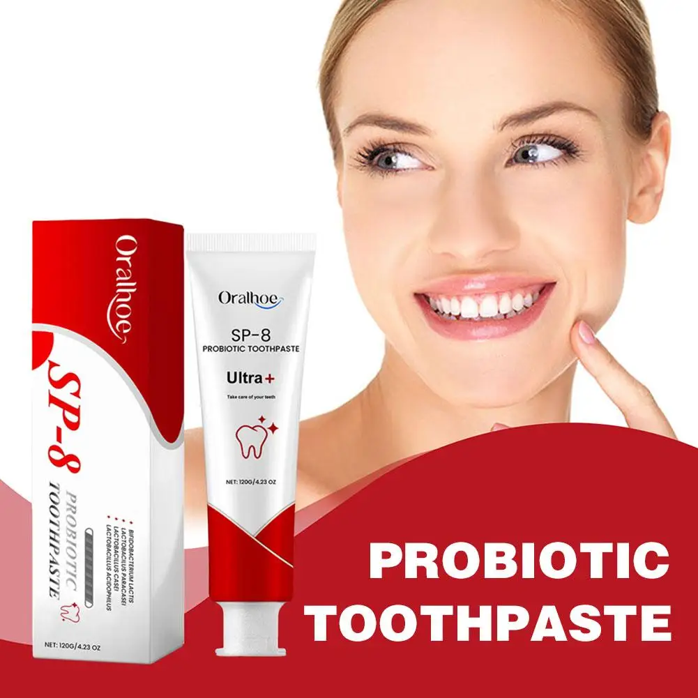 Sp-8 creme dental para clareamento, hálito fresco, triplo, oral, profundo, biótico, gerenciamento de produtos, saúde, g4j2