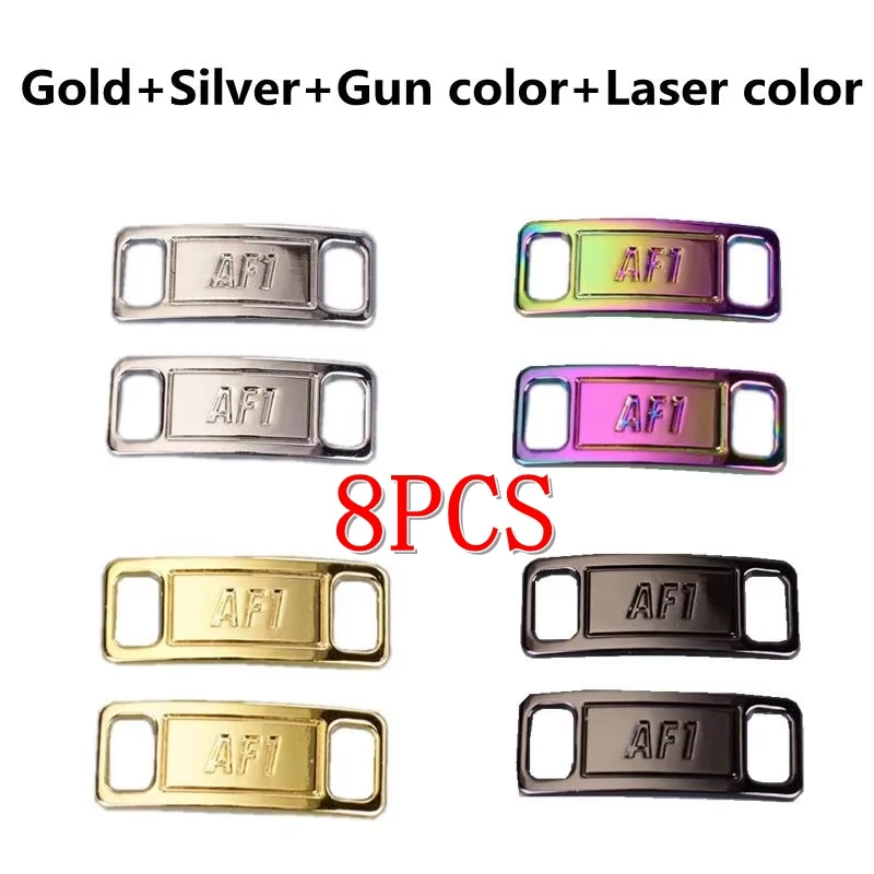 8PCS AF1 Diamond Shoe Charms Fashion Laces Buckle Quality Metal Shoelaces Decorations Chapa Air Force Shoes Accessories one