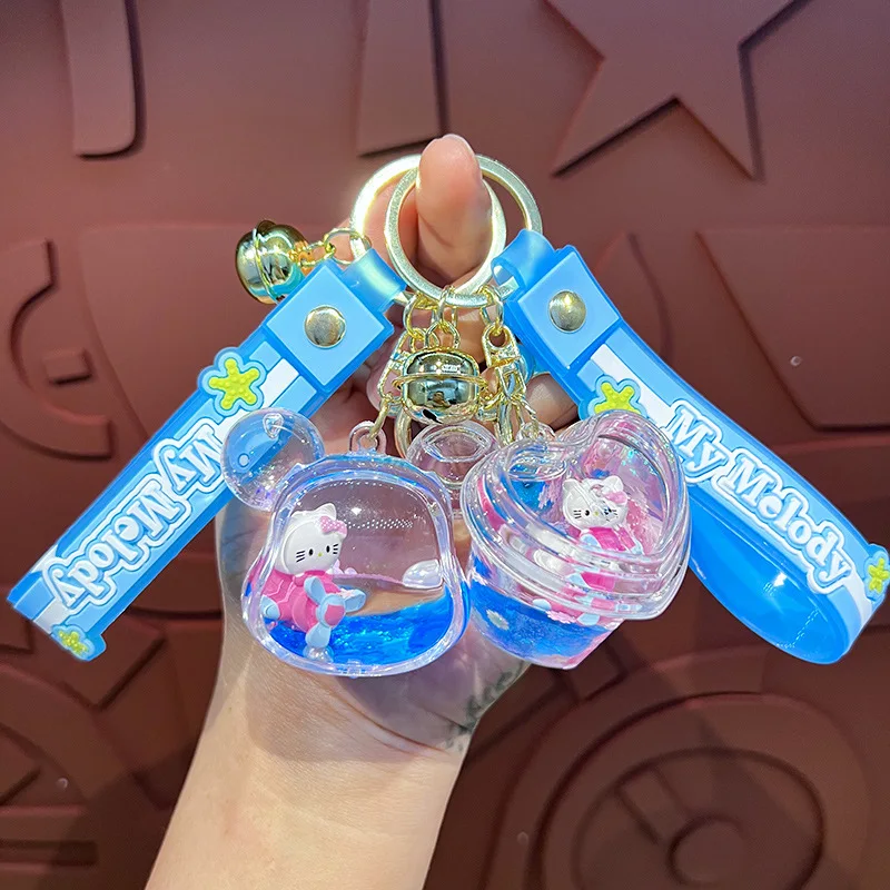 

Hello Kitty Blue Airplane Keychain for Him & Her, Romantic Couple Car Ornament, Unique Present