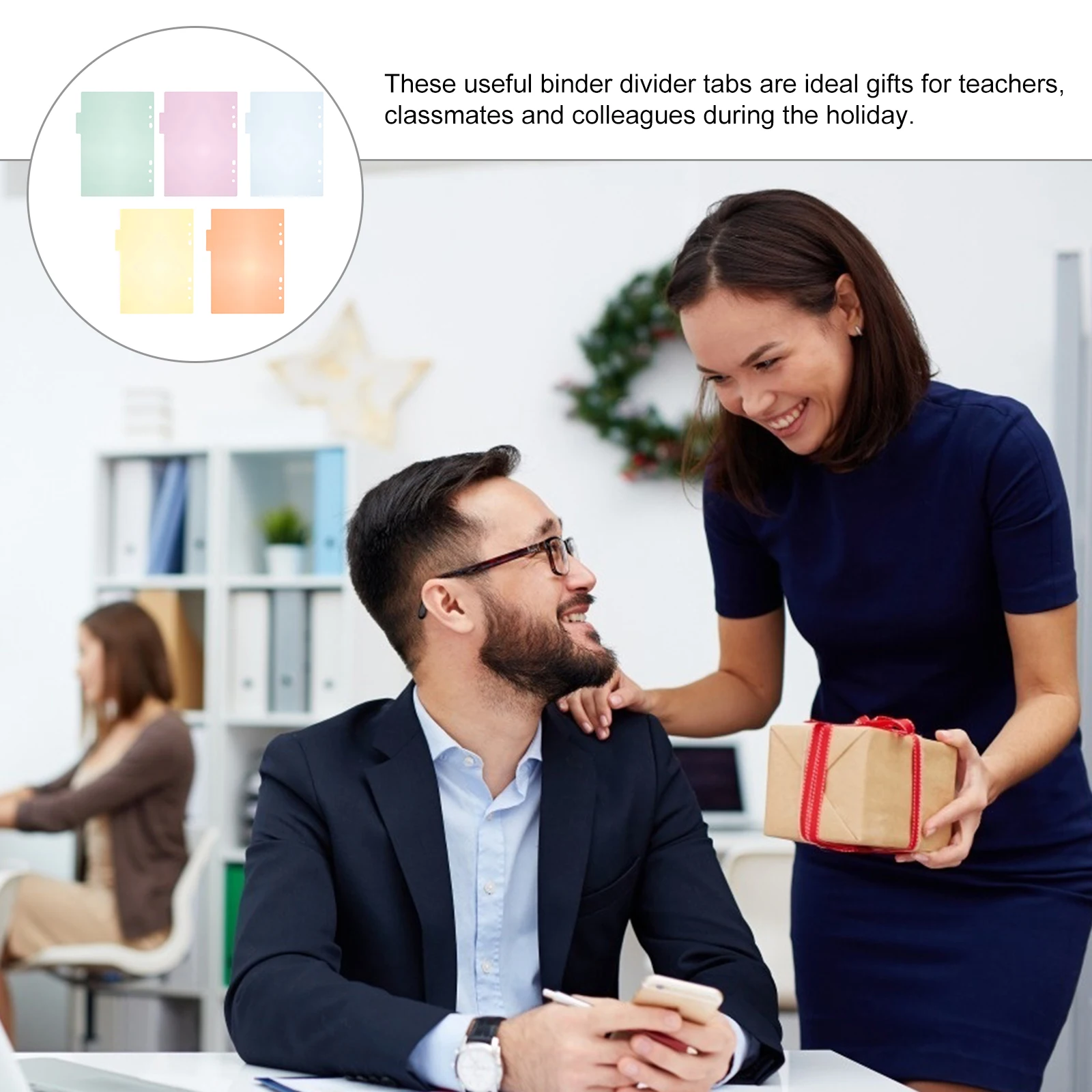 10 Peças de Etiquetas Divisórias Plásticas Multicoloridas A5, Cores Vibrantes, Superfície Lisa, para Organização de Escritório