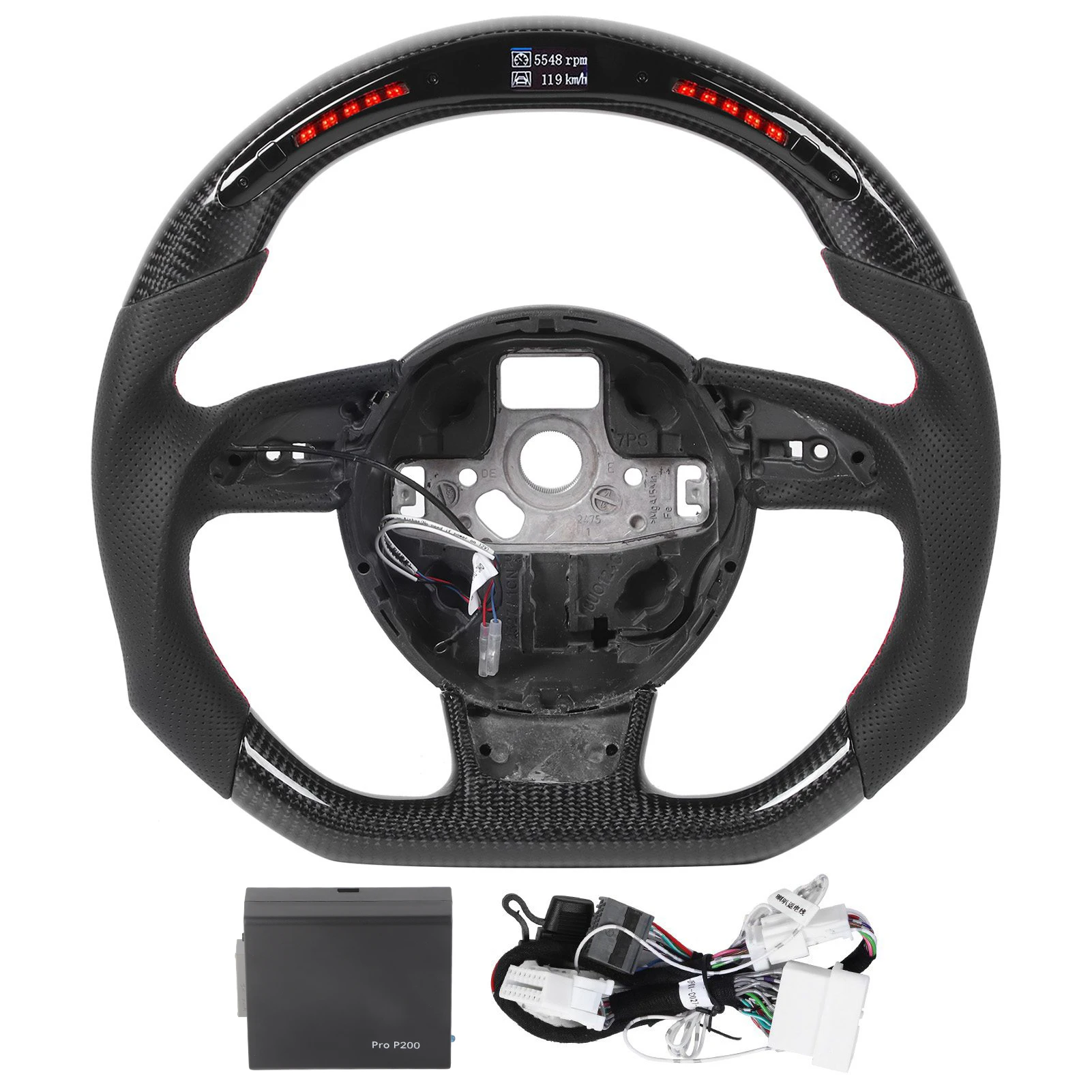 

Carbon Fiber LED Shift Lights Display Steering Wheel Fit for Audi B8.5 RS3 RS4 RS5 RS6 RS7 2013‑2016 LED Steering Wheel