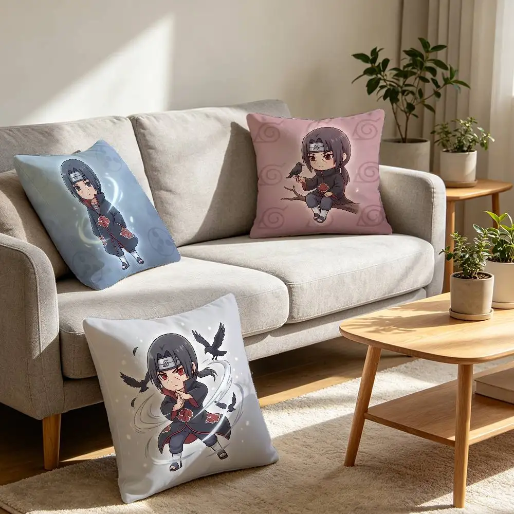 Uchiha Itachi Throw Pillow Cover Light Weight Washable Durable Multi Size Home Sofa Decor Cushion Case