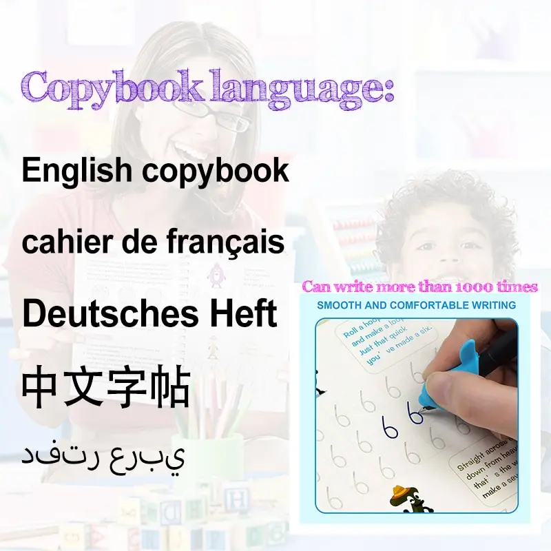 Cahier D'exercices Magique Français Cahier Magique Réutilisable Lettres Et Chiffres Apprentissage De L'écriture Mathématique Livre De Calligraphie Livre Éducatif Pour Enfants Livre Français Montessori Pour Enfants