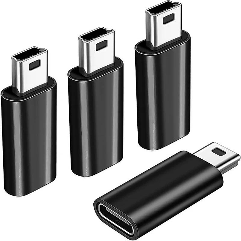 USB-C to Mini USB Adapter, Type-C Female to Mini USB Male Converter, Compatible with GoPro Hero 3, MP3, Dash Cam, C