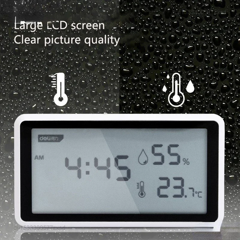 Xiaomi Deli Electronic Thermometer Hygrometer Weather Station High Precision with Table Clock Function Digital Thermometers Tool