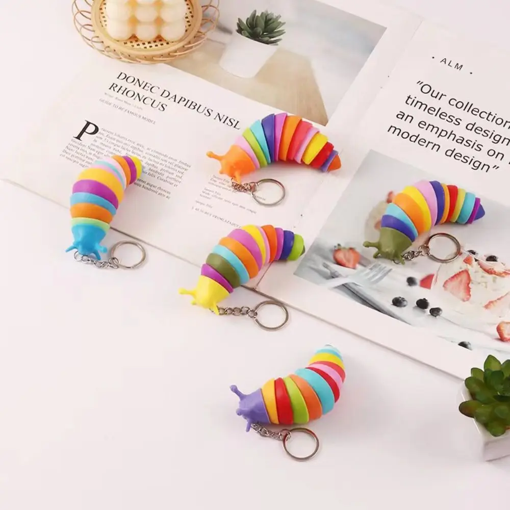 Sensory  Vent Caterpillar  Keychain Caterpillar Keyring Caterpillar Keychain Key Chain Finger Slug Snail Caterpillar