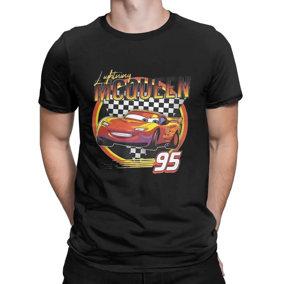 Camiseta de Rayo Mcqueen para hombre, camisa 100% de algodón con cuello redondo, manga corta, Idea de regalo