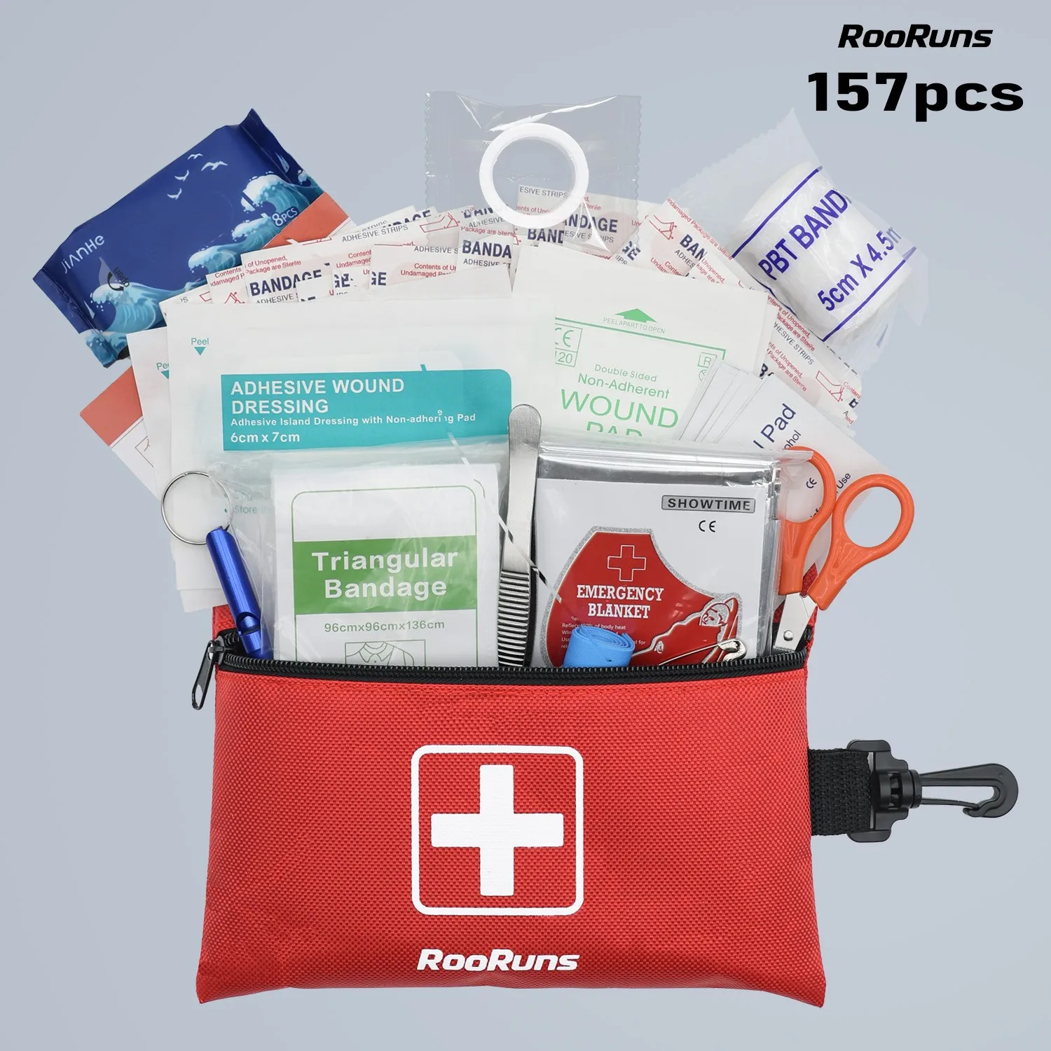 

157pcs Portable First Aid Kit Outdoor Emergency Medical Survival Bag for Camping Hiking Travel Home Car