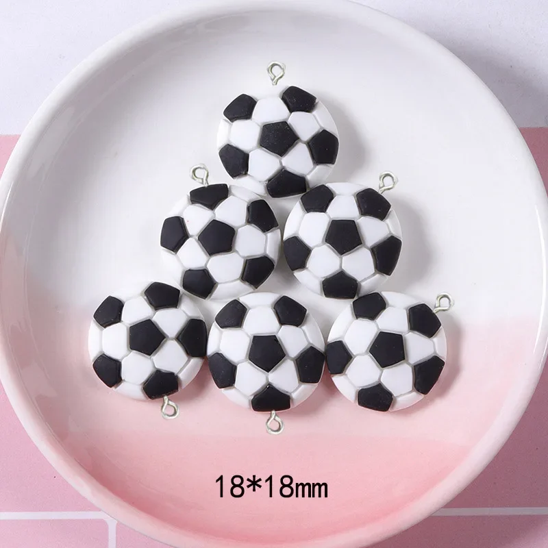 10Pcs Basketball Football Pingpong Resin Charms Pendants for Earrings Necklace Headwear Accessories DIY Jewelry Making Findings