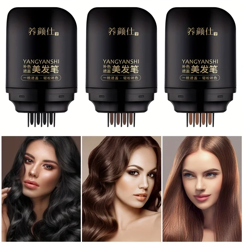 Hair Chalk Stick Hair Dye Pen,Quickly Covers Gray Hair,Instant Touch-Up for Emergency Color Correction,Long-Lasting Waterproof