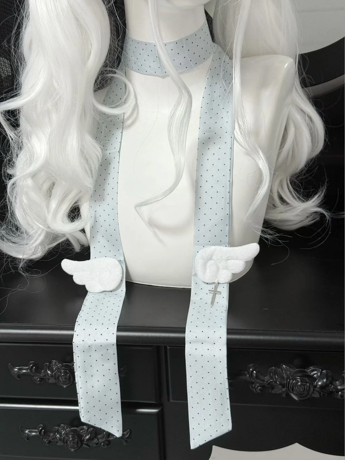 Handgemaakte Polka Dot Zijden Stropdas Zomer Nieuwe Japanse stijl Lolita Lange Bowtie Meisje Y2K Landmine Decoratie Strikje Accessoires