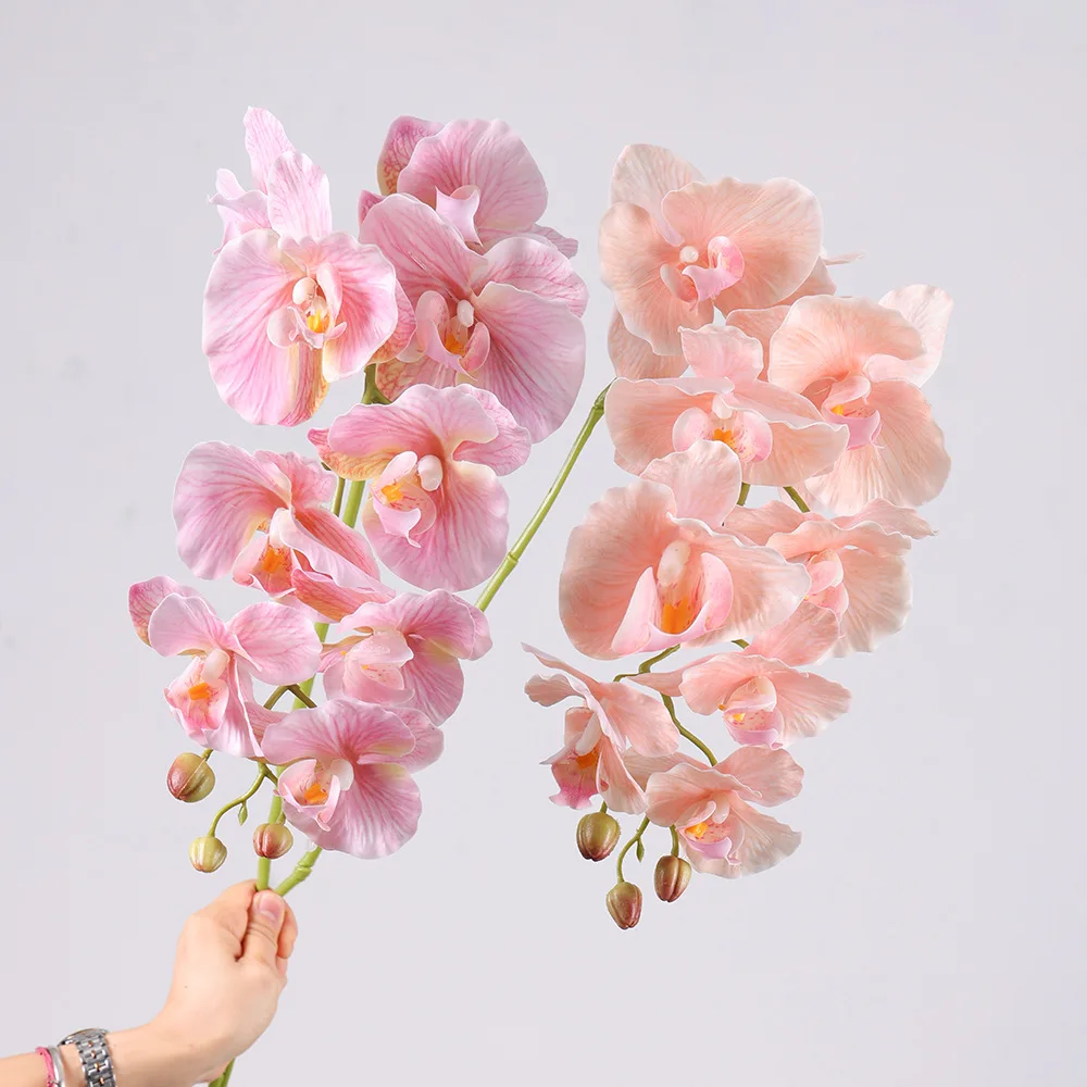 

4 шт. искусственный латекс 9 головок бабочка цветы свадебный декор настоящее прикосновение фаленопсис вечерние украшения стола домашняя комната цветочная композиция