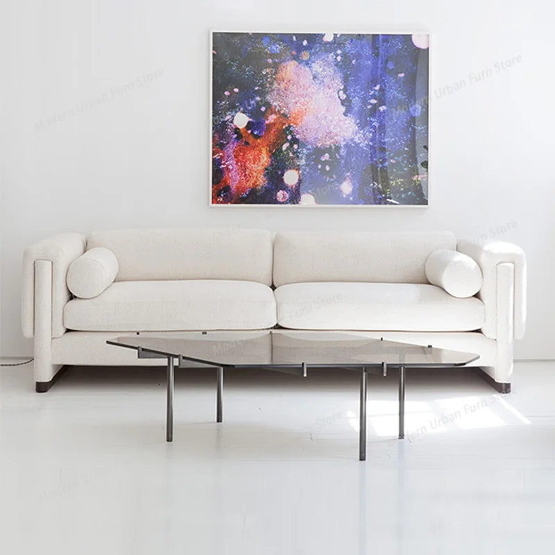Nordic Style Modern Fabric Sofa with Soft Sponge Seat Minimalist Comfort Living Room Sofas Sturdy Home Hotel Couches Furniture