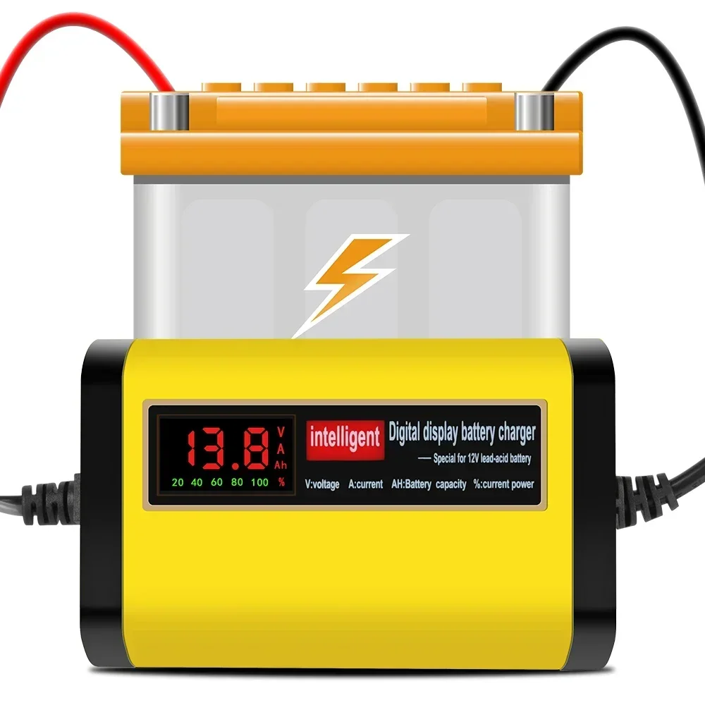 Full Automatic Car Battery Charger 2A Intelligent Fast Power Charging 3 Stages Lead Acid AGM GEL Battery-chargers