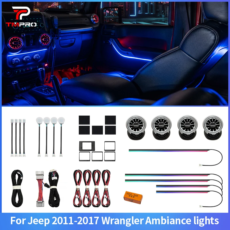 TMPRO 64 Colors LED Safety assistance systems Ambient Lighting For Jeep Wrangler 2011-2017 Automotive Interior Decoration