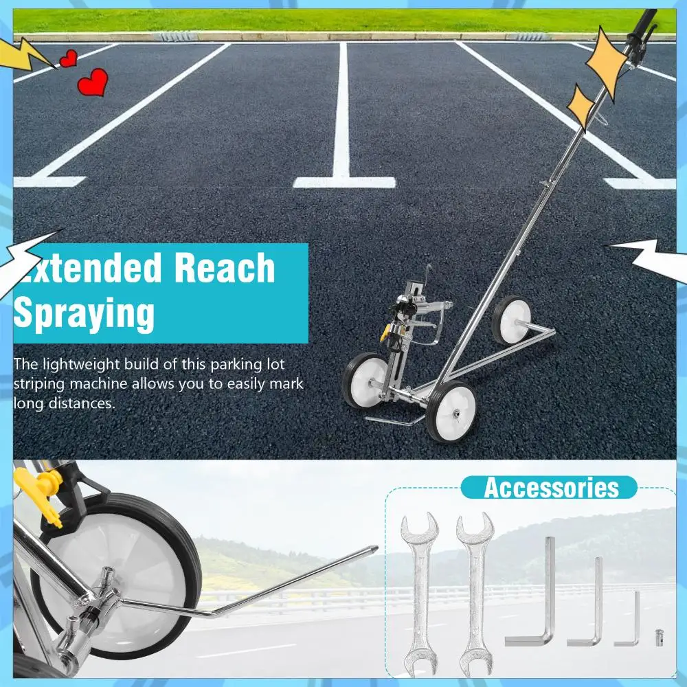 

Машина для разметки пола на колесах с насадкой-аппликатором для нанесения ленты-разметки для заводов, парковок, проездов и детских площадок