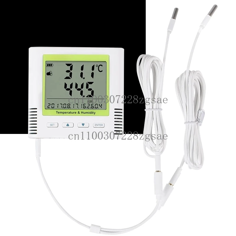 Dual probe 2-way temperature recorder, refrigerator refrigerator freezer electronic digital display alarm thermometer