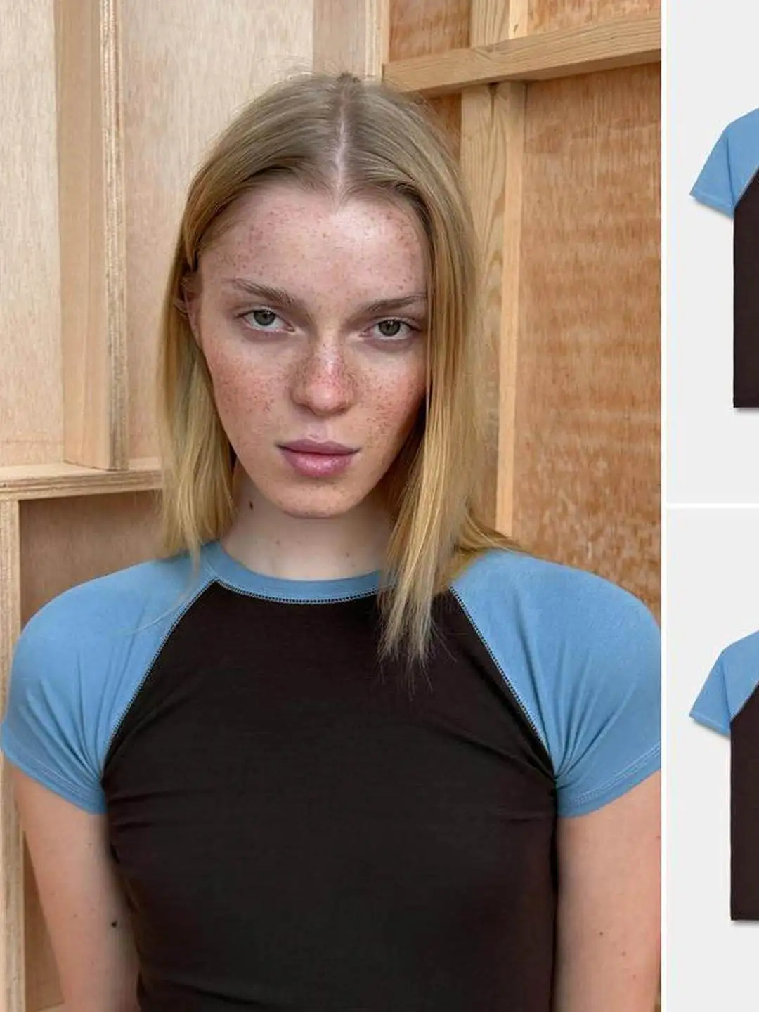 Casual Style Color Block Short Sleeve T-Shirt Slim Fit Shoulder Insert Design Linen Material Breathable Summer Top for Women