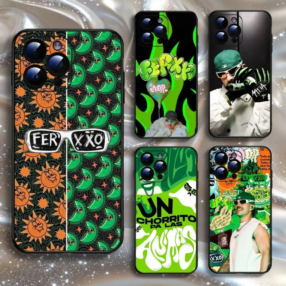 

Feid Ferxxo SIXDO Phone Case For iPhone16,15,14,13,12,11 Plus,Pro Max,XS,X,XR,SE,Mini,8,7,Soft Silicone Black Cover