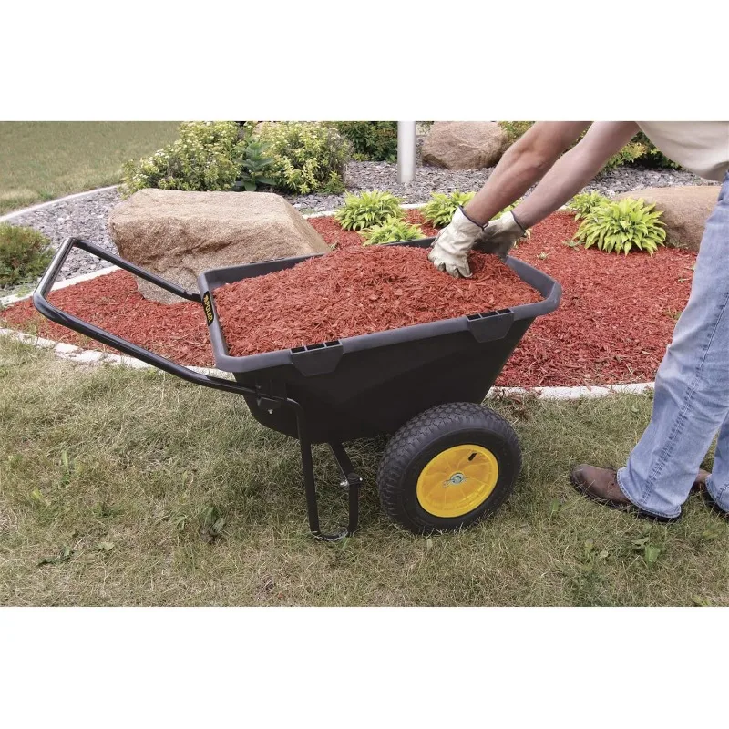 폴라 트레일러 큐브 카트, 튼튼한 유틸리티 수레 왜건, 내구성 폴리에틸렌 욕조, 400 lbs 용량, 전체 강철 프레임