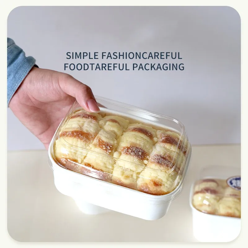 10pcs/set Cheese Condensed Milk Toast Box Baking Disposable Mold With Hole Bread Holder Cake Paper Tray Packaging