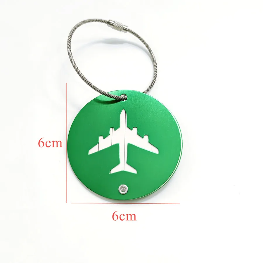 1 Piece Airplane Aluminum Alloy Round Luggage Tags Travel Accessories for Women or Men