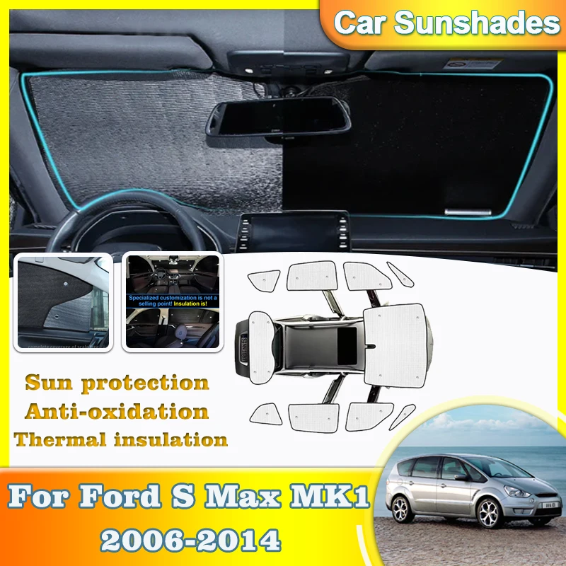 

Для Ford S Max 2006-2015 CD340 MK1 2011 2009 Солнцезащитный козырек на лобовое стекло Солнцезащитный козырек на окна Защита от ультрафиолета Автомобильные аксессуары