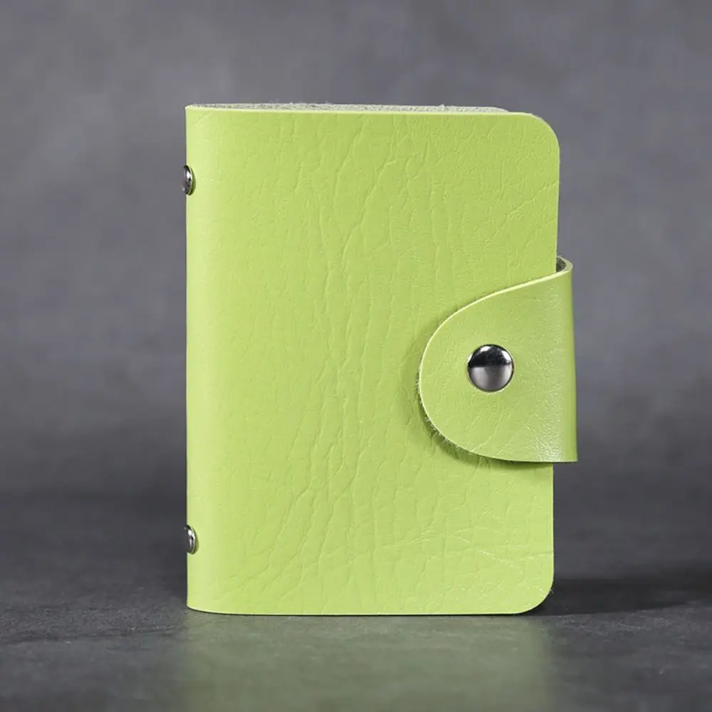 Portable 24 Slots Bits Card Holder Bag Simple Solid Color Pocket Case PU Wallet Credit ID Card Organizer