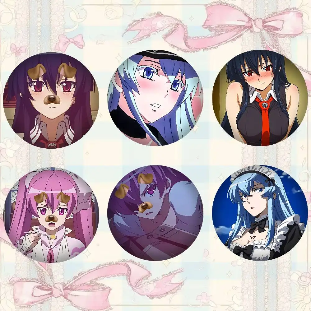 Anime A-Akame Ga Kill Badges 25 32 44 58 75 Mm Round Cosplay Pin Decor Fans Collect Friends Gifts Brooch Souvenir